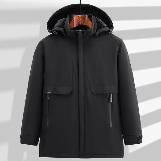 一口价【新款DTH】大依优型大码男装加绒夹棉夹克外套休闲商务棉衣秋冬加肥加大 商品图2