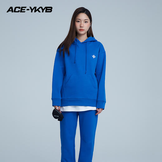 YKYB2025秋新款时尚套装女连帽套头卫衣松紧腰系带束脚卫裤情侣款 商品图2