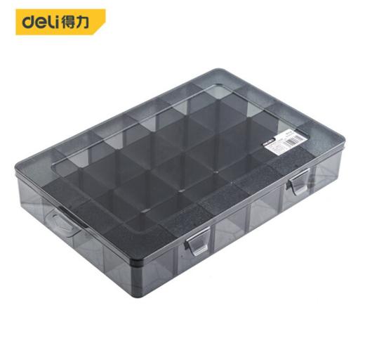 得力DL432308零件盒24格(黑) 商品图0