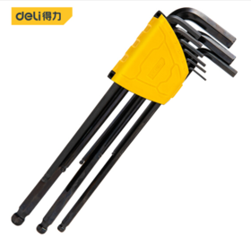 得力DL232309H发黑特长球头内六角组套(黑)