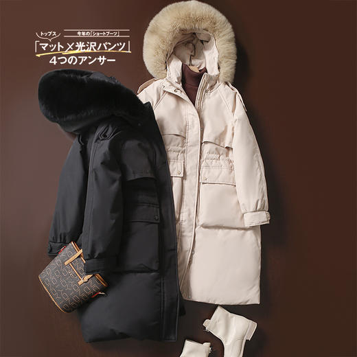 【服装鞋包】-气质通勤白鸭绒羽绒服毛领大衣 商品图0