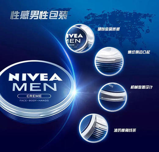 Nivea/妮维雅男士润肤霜75ml深层滋润保湿补水抗干燥男士面霜 商品图2