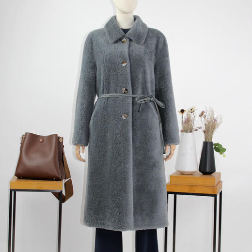 FOCALS福柯斯新款长款纯色羊毛泰迪熊颗粒大衣外套FRG8K805AG 商品图0