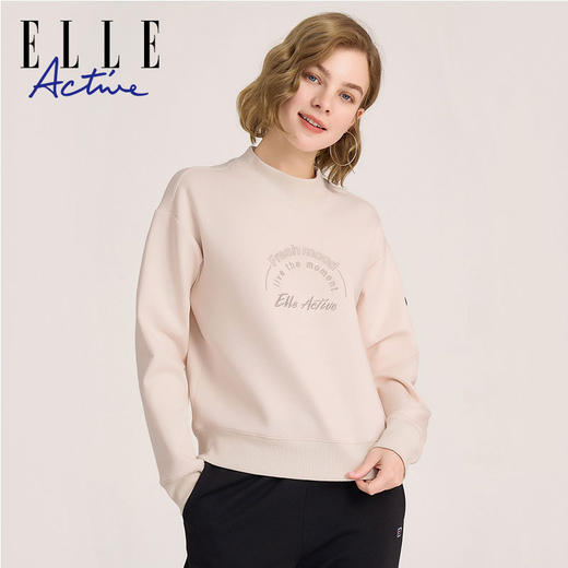ELLE Active 秋冬新款女士卫衣特色领口休闲百搭柔软套头衫 商品图1