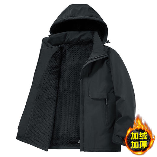 一口价【新款DTH】大依优型大码男装加绒夹棉夹克外套休闲商务棉衣秋冬加肥加大 商品图4