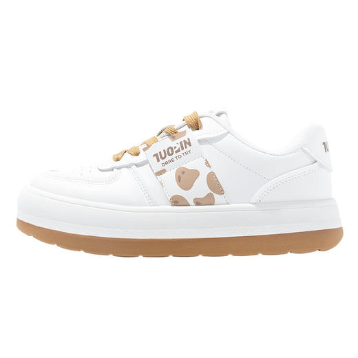 「小熊曲奇板鞋」鮀品板鞋秋冬成年圆头低帮注塑鞋 女休闲学生小白鞋 商品图4