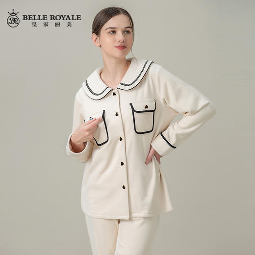 皇家丽美睡衣女款冬季加厚保暖公主风甜美套装冬天女士家居服JJT9796 商品图3
