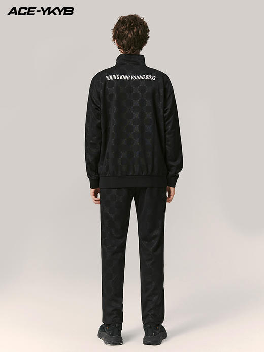 【黄子韬同款】YKYB春秋季套装男女时尚暗纹印花上衣+宽松阔腿裤两件套情侣款 商品图3