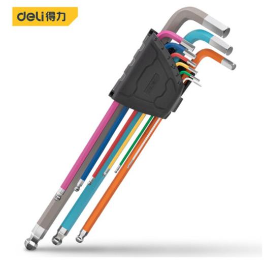 得力DL232609彩虹特长球头内六角组套 商品图0