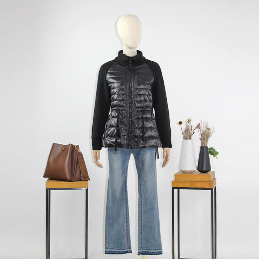 FOCALS福柯斯新款时尚休闲短款拼接薄羽绒服外套F2Y3D526N1 商品图4