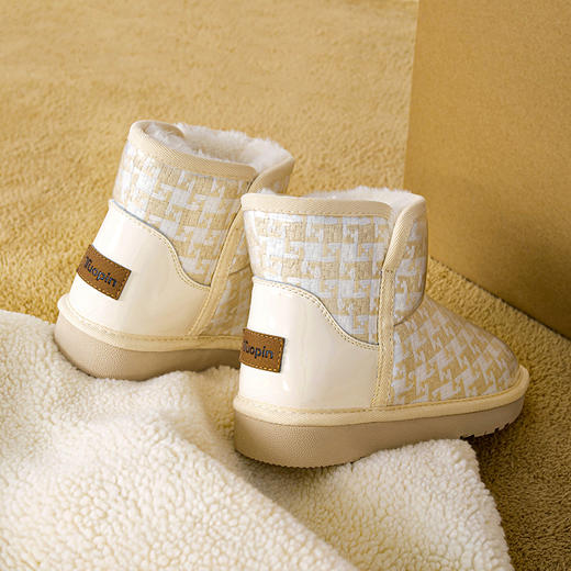 「加绒款！小香风女鞋」鮀品雪地靴 冬季新款韩版格子大棉面包鞋加绒 商品图2