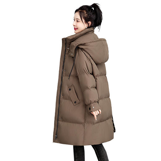 WG72629棉服女中长款过膝2022冬季新款韩版棉袄宽松休闲连帽加厚羽绒棉衣 商品图4