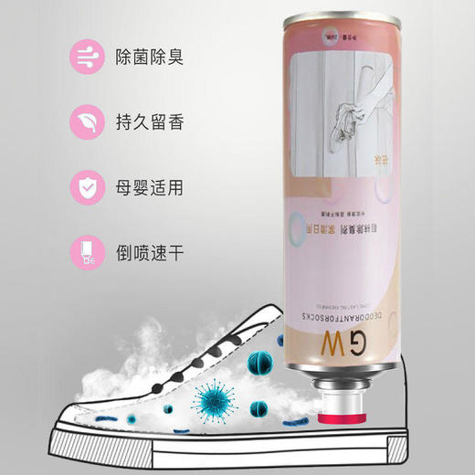 除臭喷雾鞋去除异味鞋袜防脚臭鞋子除臭剂空气清新剂 商品图2
