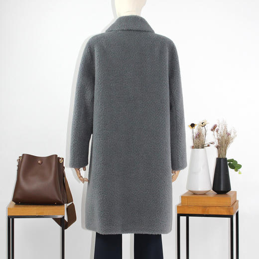 FOCALS福柯斯冬季新款直筒长款纯色羊毛泰迪熊大衣外套FRG8K759AB 商品图2