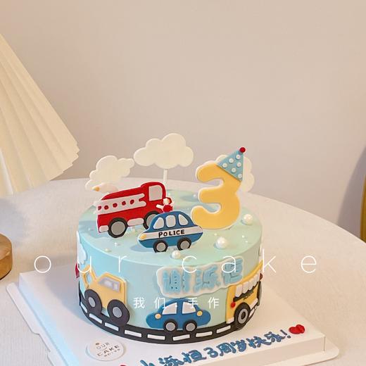 小朋友爱的车车蛋糕（纯手工制作配件，最少提前2天预定）-低糖处理无添加 商品图1