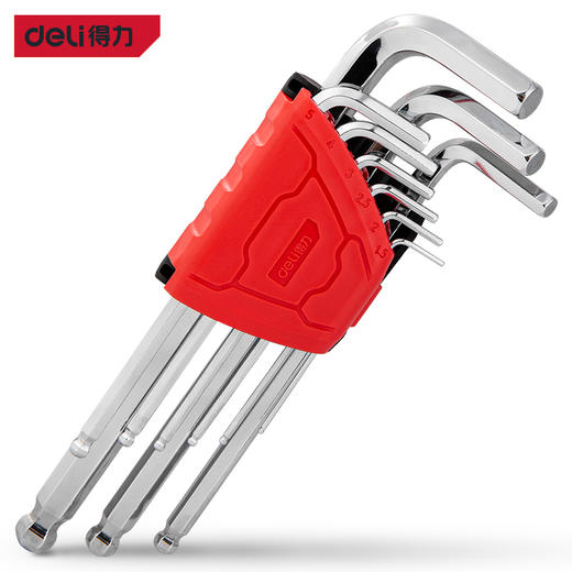 得力DL2269镜面加长球头内六角组套S2 商品图0