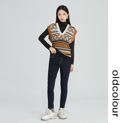 oldcolour2022年冬季新款通勤时尚修身显瘦百搭毛织背心女 商品图2