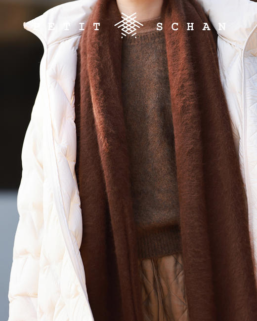 PETIT SCHAN小闪 #42 totoro龙猫 顶ji纯貉绒纱线针织冷帽/大披肩围巾 商品图8