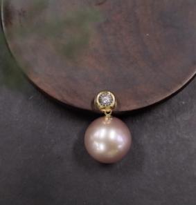 18K-珍珠吊坠-圆珠妖紫-精品大珠 商品图0