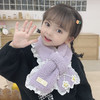 【新款韩式卡哇伊宝宝围巾】萌趣可爱蕾丝花边儿童宝宝围脖秋冬季新款交叉防寒男女童百搭围巾 商品缩略图1