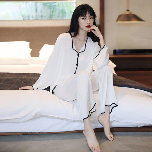 性感春夏款睡衣女2021年新款夏季冰丝薄款级时尚洋气网红睡衣女 商品图2