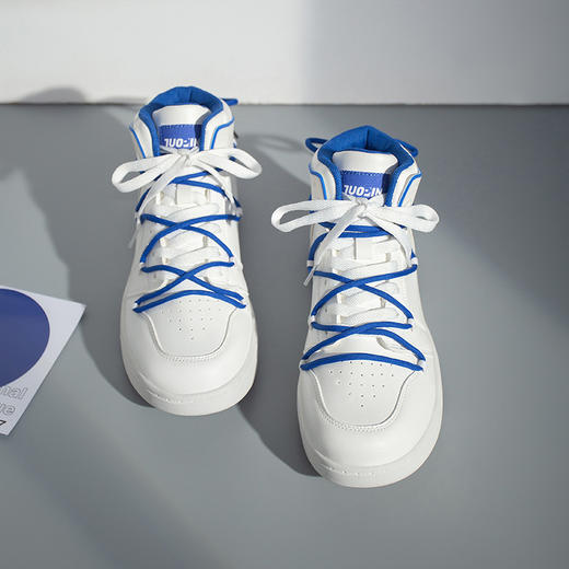 「克莱因蓝款」鮀品新款男鞋 克莱因蓝高帮大头板鞋休闲男款运动鞋 商品图2