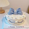 蓝色蝴蝶结复古蛋糕送女生老婆-低糖处理无添加 商品缩略图2