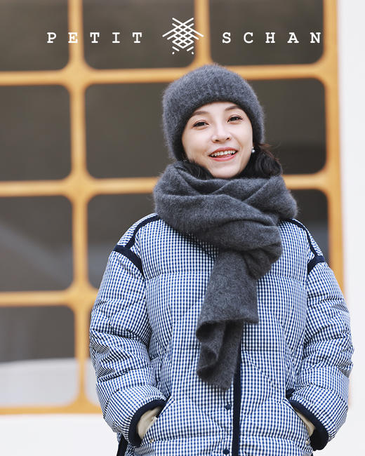 PETIT SCHAN小闪 #42 totoro龙猫 顶ji纯貉绒纱线针织冷帽/大披肩围巾 商品图10