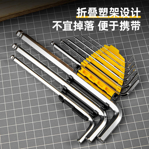 得力DL2174专业级镜面加长球头内六角组套 商品图4