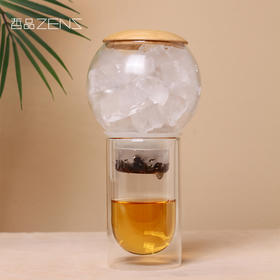 哲品 冰萃壶冰酿滴式手冲茶壶冰镇茶杯 家用玻璃热泡茶壶套装