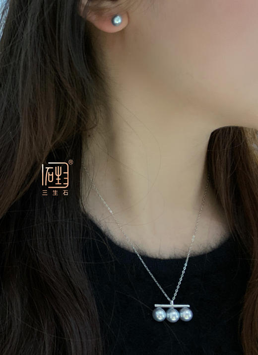 精品真多麻平衡木项链+耳饰套装 商品图11