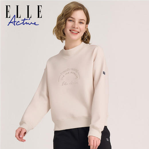 ELLE Active 秋冬新款女士卫衣特色领口休闲百搭柔软套头衫 商品图3