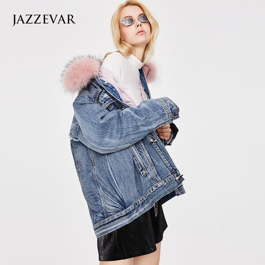 【服装鞋包】-新款牛仔派克可脱卸加厚羽绒服内胆中长款羽绒服 商品图1