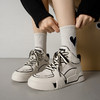 「两款配色！麦穗鞋带女鞋」鮀品秋冬新款麦穗鞋带 高帮休闲运动鞋女潮流板鞋 商品缩略图0