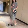 网红大码女装连衣裙2020夏季新款中长显瘦修身过膝女学生短袖裙子 商品缩略图2
