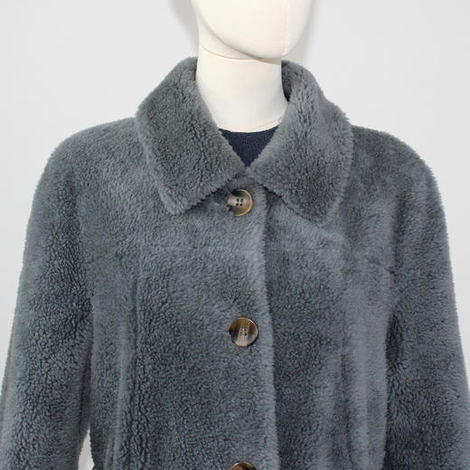 FOCALS福柯斯新款长款纯色羊毛泰迪熊颗粒大衣外套FRG8K805AG 商品图3