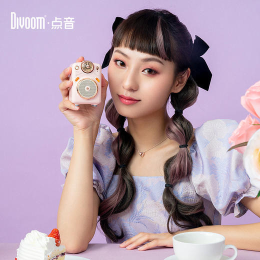 【Divoom】点音小魔女蓝牙音箱可爱少女收音机家用户外卡拉OK歌小音响 商品图2