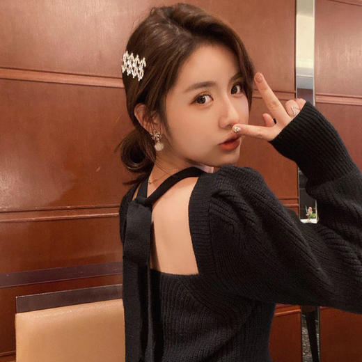 毛衣女针织打底衫2020秋冬新款韩版一字领修身粗毛线内搭上衣ins 商品图2