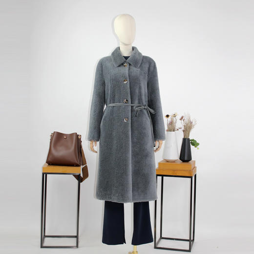 FOCALS福柯斯新款长款纯色羊毛泰迪熊颗粒大衣外套FRG8K805AG 商品图4