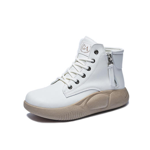 【时尚潮流 增高百搭小白鞋】ins潮韩版高帮小白鞋女2022秋季新款大头摇摇增高休闲板鞋Q207-8 商品图4