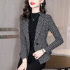 小香风千鸟格短外套，洋气西装领职业百搭上衣AHM-hmnz81360 商品缩略图1