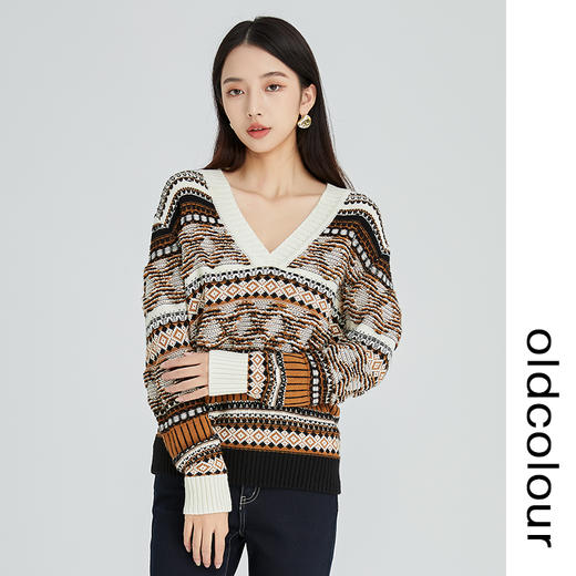 oldcolour2022年冬季新款通勤时尚气修身质风毛织套头衫女 商品图3