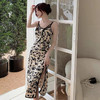 网红同款吊带裙旗袍裙改良版女人味连衣裙法式复古裙开叉裙中长裙 商品缩略图0