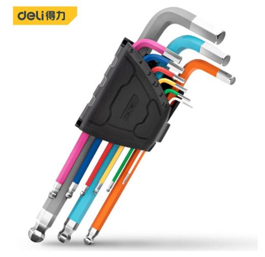 得力DL232509彩虹加长球头内六角组套 商品图0