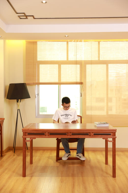 红桥红  家具严选  缅甸花梨（大果紫檀）【156 嵌紫光檀四屉圆包圆茶桌】 商品图5