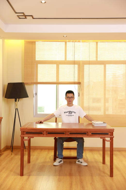 红桥红  家具严选  缅甸花梨（大果紫檀）【156 嵌紫光檀四屉圆包圆茶桌】 商品图2