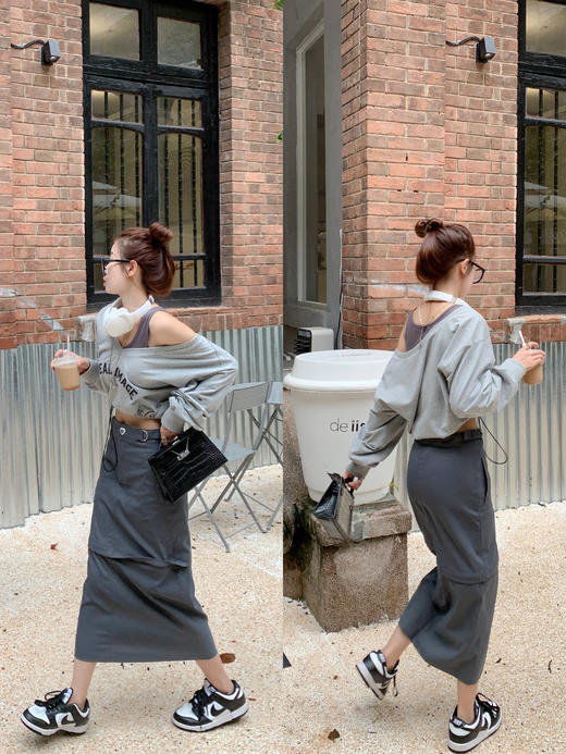  V领短款修身抽绳卫衣 商品图2