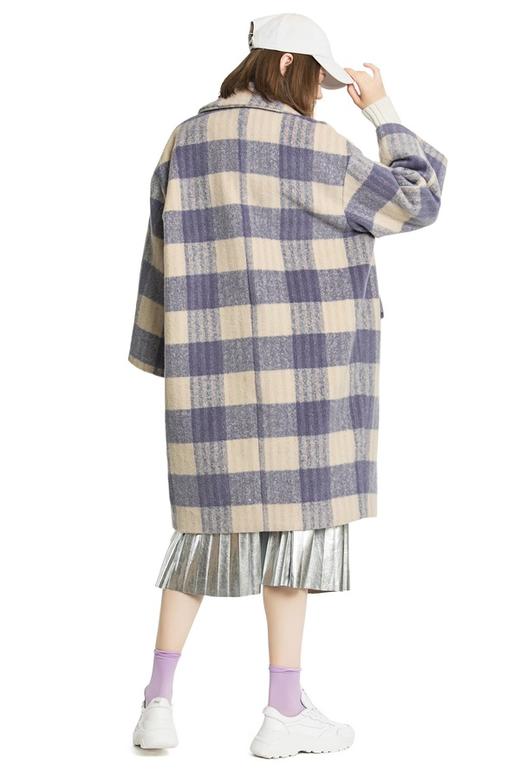 UE 浅紫色格纹大衣 4396 商品图2