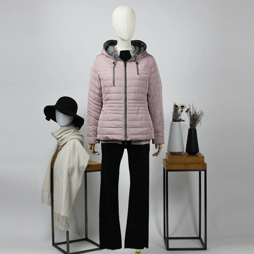 FOCALS福柯斯冬季新款修身短款正反两面穿连帽羽绒服FYJDD891P1 商品图4