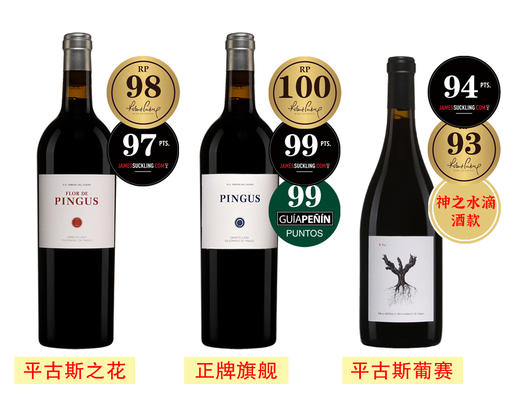 【特价预售，正牌配额限2瓶】【RP100+JS99+GP99】西班牙膜拜酒王：平古斯酒庄正牌旗舰干红（3款可选） 商品图1